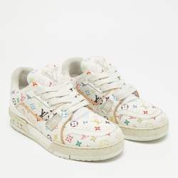 مملوكة مسبقًا Louis Vuitton LV Trainer Size 37.5 Multicolor Monogram Leather Lace Up Sneakers