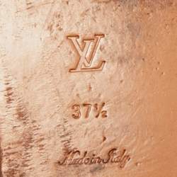 Pre Owned Louis Vuitton Size 37.5 Blue Monogram Coated Canvas Slingback 