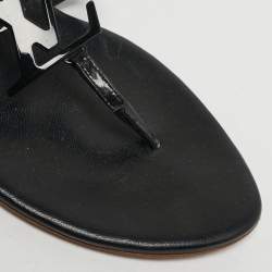 مملوكة مسبقًا Louis Vuitton Size 38.5 Black Patent Leather Ankle Strap Sandals