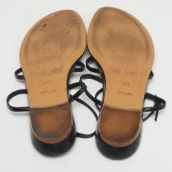 مملوكة مسبقًا Louis Vuitton Size 38.5 Black Patent Leather Ankle Strap Sandals