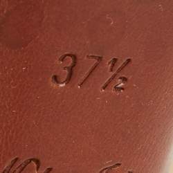 Pre Owned Louis Vuitton Eyeline Size 37.5 Beige Patent Leather Platform Peep Toe Pumps