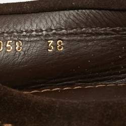 Pre Owned حذاء لوفرز لوي فيتون سويدي بني مونتي كارلو مقاس 38