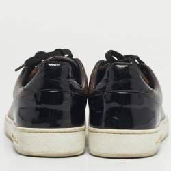 Pre Owned Louis Vuitton Frontrow Size 36 Brown/Black Coated Canvas and Patent Leather Low Top Sneakers