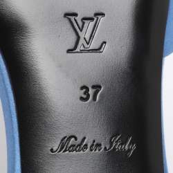 مملوكة مسبقًا Louis Vuitton Madeleine Size 37 Blue Satin Flat Slides 