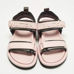 Pre Owned Louis Vuitton Pool Pillow Size 37 Pink Leather Flat Sandals