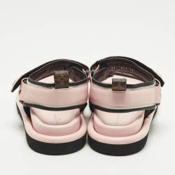 Pre Owned Louis Vuitton Pool Pillow Size 37 Pink Leather Flat Sandals