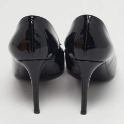 مملوكة مسبقًا حذاء كعب عالي لوي فيتون أومبري جلد لامع أسود/أحمر مقاس 39