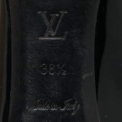 مملوكة مسبقًا حذاء كعب عالي لوي فيتون أومبري جلد لامع أسود/أحمر مقاس 39