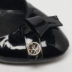 مملوكة مسبقًا حذاء كعب عالي لوي فيتون أومبري جلد لامع أسود/أحمر مقاس 39