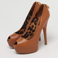 مملوكة مسبقًا Louis Vuitton Oh Really! Size 39 Brown Leather Platform Pumps