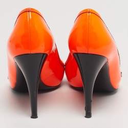 Pre Owned حذاء كعب عالي لوي فيتون سافان ستيفن سبروس جلد لامع برتقالي مقاس 39