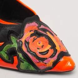 Pre Owned حذاء كعب عالي لوي فيتون سافان ستيفن سبروس جلد لامع برتقالي مقاس 39