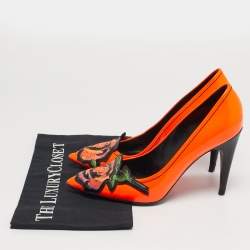 Pre Owned حذاء كعب عالي لوي فيتون سافان ستيفن سبروس جلد لامع برتقالي مقاس 39