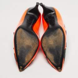 Pre Owned حذاء كعب عالي لوي فيتون سافان ستيفن سبروس جلد لامع برتقالي مقاس 39