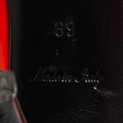 Pre Owned حذاء كعب عالي لوي فيتون سافان ستيفن سبروس جلد لامع برتقالي مقاس 39