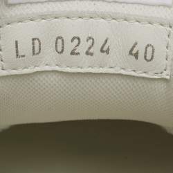 Pre Owned Louis Vuitton Stadium Size 40 White Leather and Suede Lace Up Sneakers