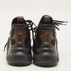 مملوكة مسبقًا حذاء رياضي لوي فيتون "ارشليت" جلد أسود وكانفاس مونوغرامي مقاس 36