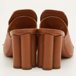 مملوكة مسبقًا صندل لوي فيتون لوغو بفصوص منفوشة جلد بني مقاس 40