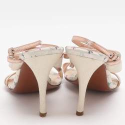 مملوكة مسبقًا Louis Vuitton Size 37 Multicolor Leather and Python Leather Ankle Strap Sandals