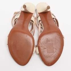 مملوكة مسبقًا Louis Vuitton Size 37 Multicolor Leather and Python Leather Ankle Strap Sandals