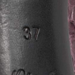 Pre Owned حذاء كعب عالي لوي فيتون أوه ريلي! جلد أسود لامع مقدمة مفتوحة مقاس 37