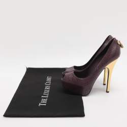 Pre Owned حذاء كعب عالي لوي فيتون أوه ريلي! جلد أسود لامع مقدمة مفتوحة مقاس 37