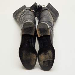 مملوكة مسبقًا حذاء بوت طول ساق لوي فيتون جلد بني مونوغرامي مقاس 40.5