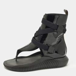 مملوكة مسبقًا صندل مسطح لويس فويتون بهايا برازيل كانفاس مونوغرام وبراءات جلدية أسود/بني مقاس 38.5