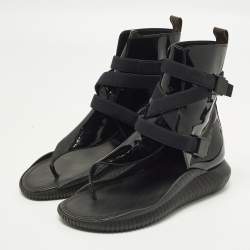 مملوكة مسبقًا صندل مسطح لويس فويتون بهايا برازيل كانفاس مونوغرام وبراءات جلدية أسود/بني مقاس 38.5