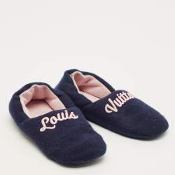 Pre Owned Louis Vuitton Dreamy Size 39 Navy Blue Wool Flats