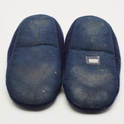 Pre Owned Louis Vuitton Dreamy Size 39 Navy Blue Wool Flats