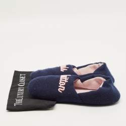 Pre Owned Louis Vuitton Dreamy Size 39 Navy Blue Wool Flats