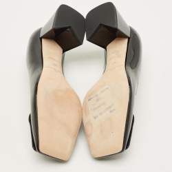 مملوكة مسبقًا حذاء كعب عالي لوي فيتون جلد لامع أسود ومضخة كعب مجوف مقاس 36