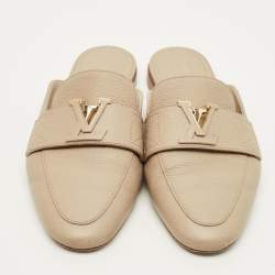 مملوكة مسبقًا Louis Vuitton LV Mare Size 38.5 Beige Leather Mules