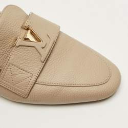 مملوكة مسبقًا Louis Vuitton LV Mare Size 38.5 Beige Leather Mules