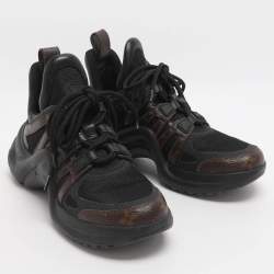 مملوكة مسبقًا Louis Vuitton Archlight Size 37 Black/Brown Leather and Monogram Canvas Low Top Sneakers