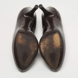 مملوكة مسبقًا حذاء كعب عالي لوي فيتون أوه ريلي! جلد أسود لامع مقدمة مفتوحة مقاس 37