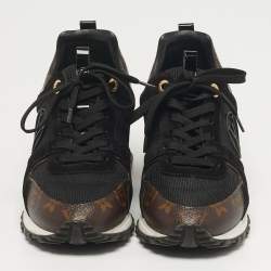 Pre Owned حذاء رياضي لوي فيتون ران أواي نيوبرين جلدي وشبك أسود مقاس 39