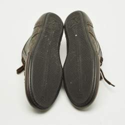 Pre Owned حذاء رياضي لوي فيتون جلد وكانفاس مونوغرامي بني مقوى عنق منخفض مقاس 40