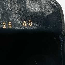 Pre Owned Louis Vuitton Size 40 Black/Beige Monogram Canvas and Leather Buckle Loafers