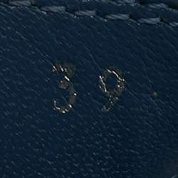 Pre Owned Louis Vuitton Starboard Size 39 Blue Denim and Leather Wedge Sandals