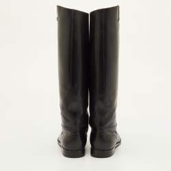 مملوكة مسبقًا حذاء بوت لوي فيتون تراث جلد أسود طول ركبة مقاس 40.5