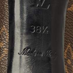 مملوكة مسبقًا حذاء كعب عالي لوي فيتون ماري جان جلد و كانفاس مونوغرامي أسود و بني مقاس 38