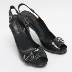 مملوكة مسبقًا صندل لويس فويتون سيور خلفية جلد لامع أخضر مقاس 36.5