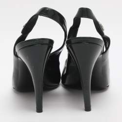 مملوكة مسبقًا صندل لويس فويتون سيور خلفية جلد لامع أخضر مقاس 36.5