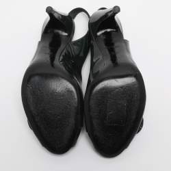 مملوكة مسبقًا صندل لويس فويتون سيور خلفية جلد لامع أخضر مقاس 36.5