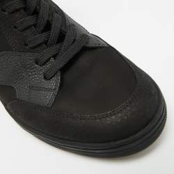 مملوكة مسبقًا Louis Vuitton Cliff Size 40 Black Monogram Suede and Nubuck Leather Wedge Sneakers