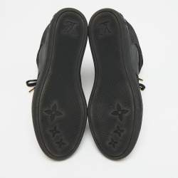 مملوكة مسبقًا Louis Vuitton Cliff Size 40 Black Monogram Suede and Nubuck Leather Wedge Sneakers