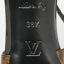 Pre Owned Louis Vuitton Chérie Size 38.5 Monogram Canvas Slingback Pumps
