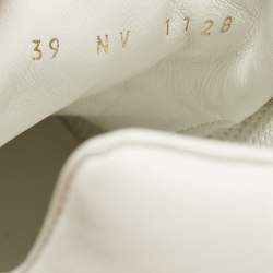 مملوكة مسبقًا حذاء رياضي لوي فيتون رون اواي جلد وشبك أبيض منخفض من أعلى مقاس 39